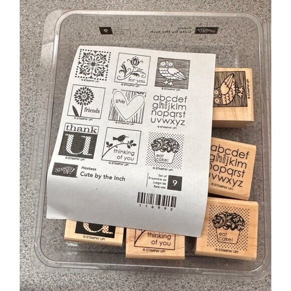 Stampin' Up Cute By The Inch Set of 9 Rubber Stamps - Picture 2 of 4